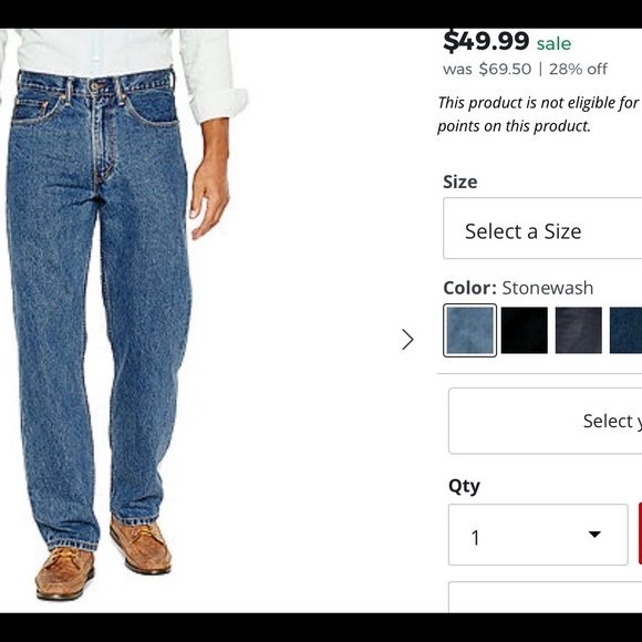 LEVI STRAUSS SIGNATURE RELAXED FIT JEANS 36/35 - Picture 8 of 8